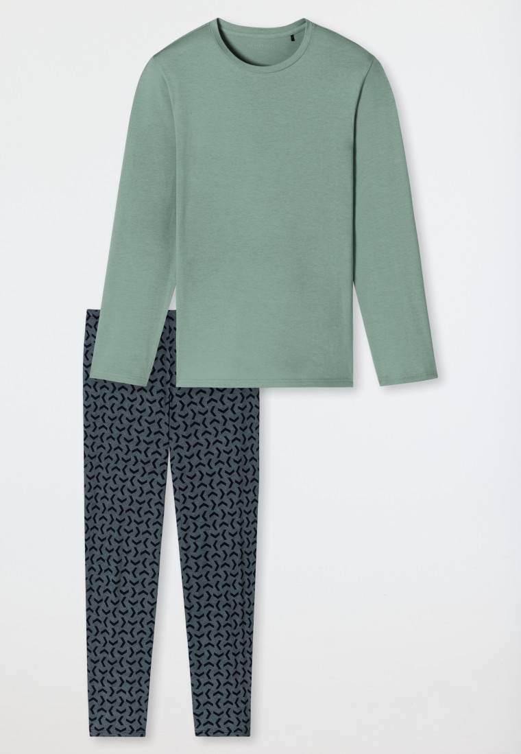 Schiesser Schlafanzug Lang Linde - Casual Essentials