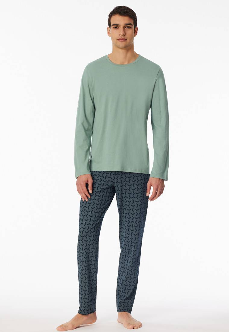 Schiesser Schlafanzug Lang Linde - Casual Essentials