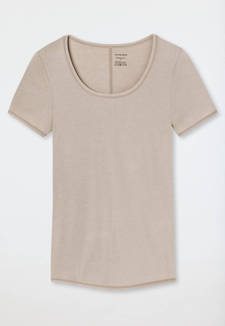 Schiesser Shirt Kurzarm Braun - Personal Fit