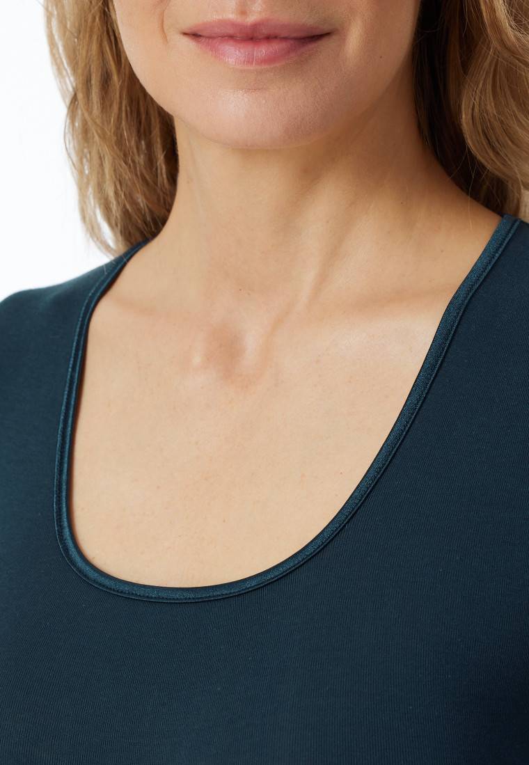 Schiesser Shirt Kurzarm Dunkelblau - Luxury