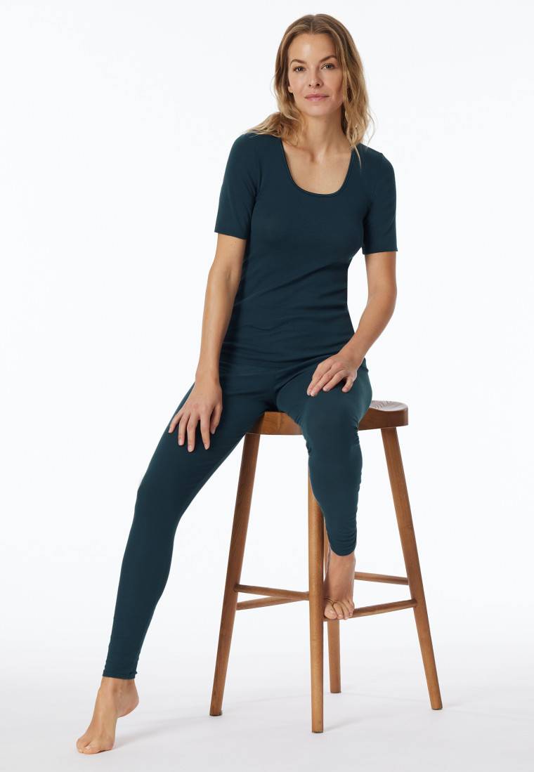 Schiesser Shirt kurzarm dunkelblau - Luxury