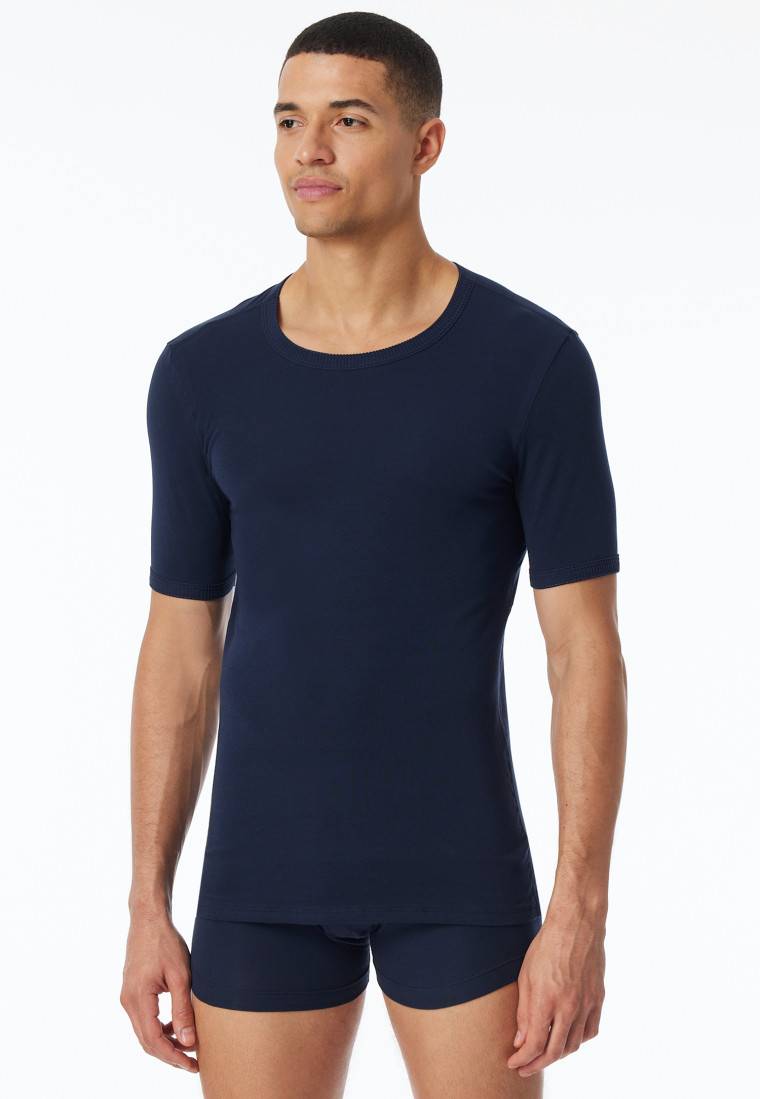 Schiesser Shirt Kurzarm Dunkelblau - Revival Ludwig