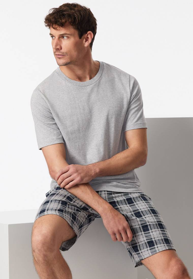 Schiesser Shirt kurzarm grau-meliert - Mix+Relax