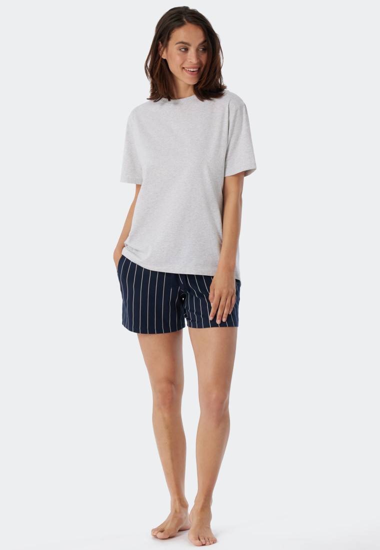 Schiesser Shirt kurzarm grau meliert - Mix+Relax