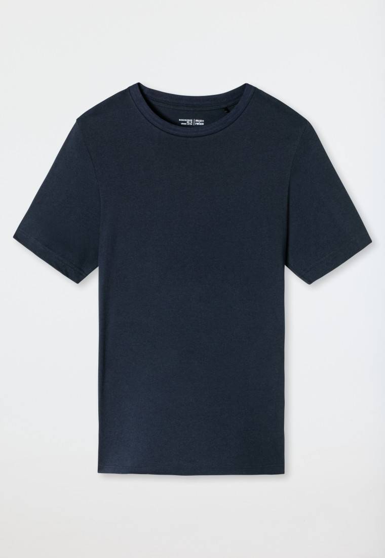 Schiesser Shirt Kurzarm Nachtblau - Mix+Relax