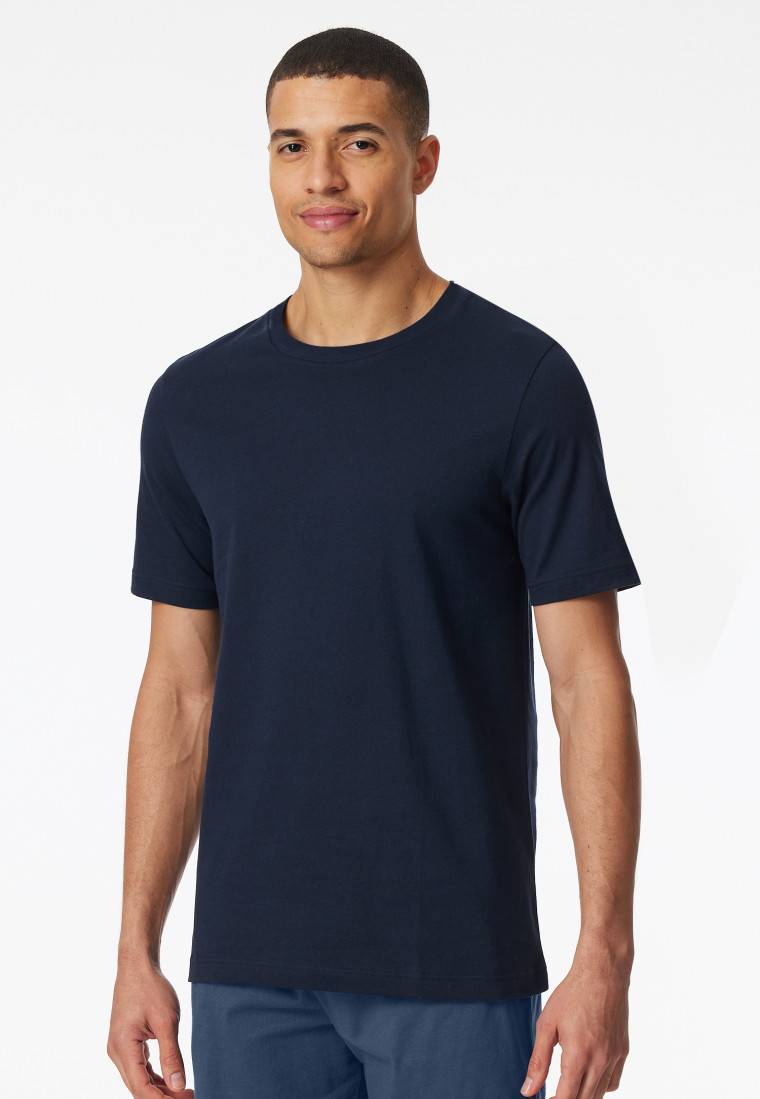 Schiesser Shirt Kurzarm Nachtblau - Mix+Relax