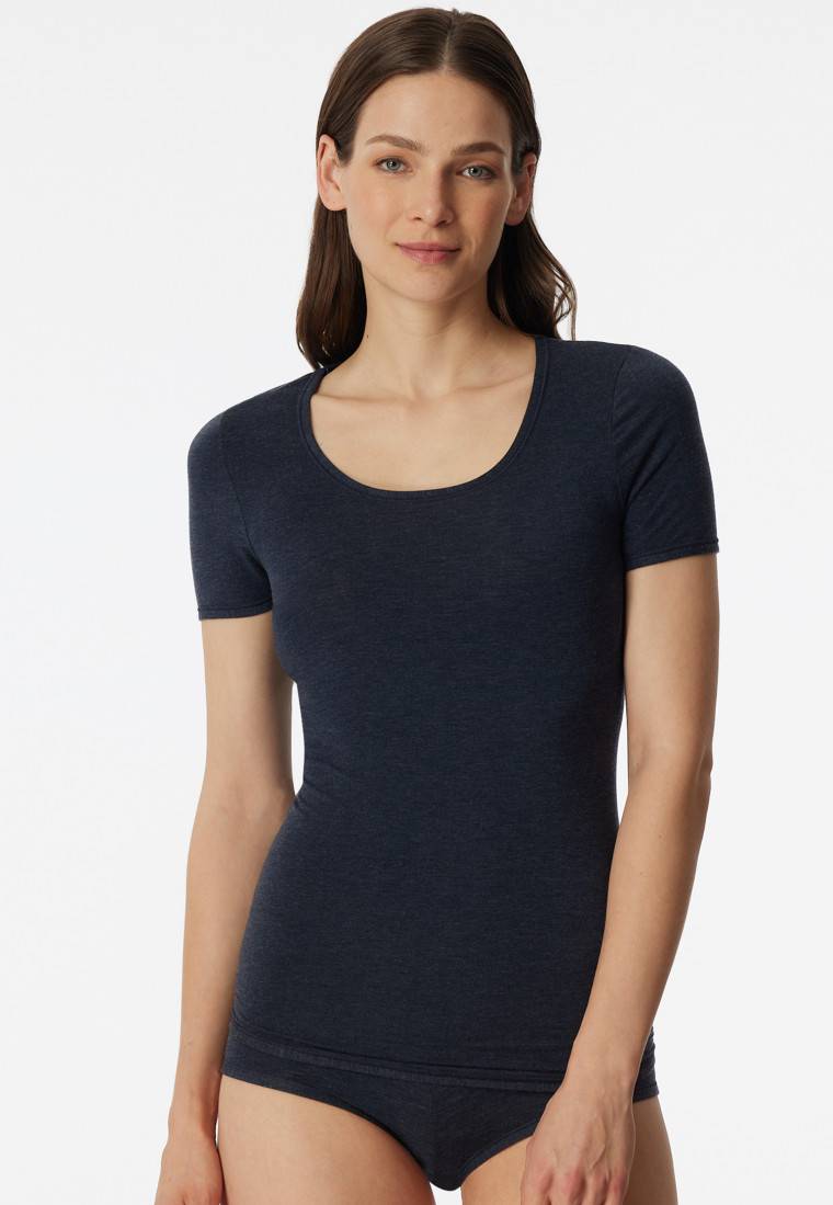 Schiesser Shirt Kurzarm Nachtblau - Personal Fit