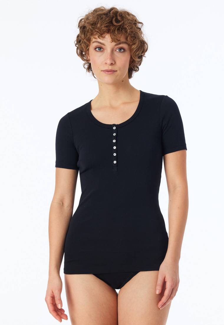 Schiesser Shirt Kurzarm Schwarz - Revival Berta