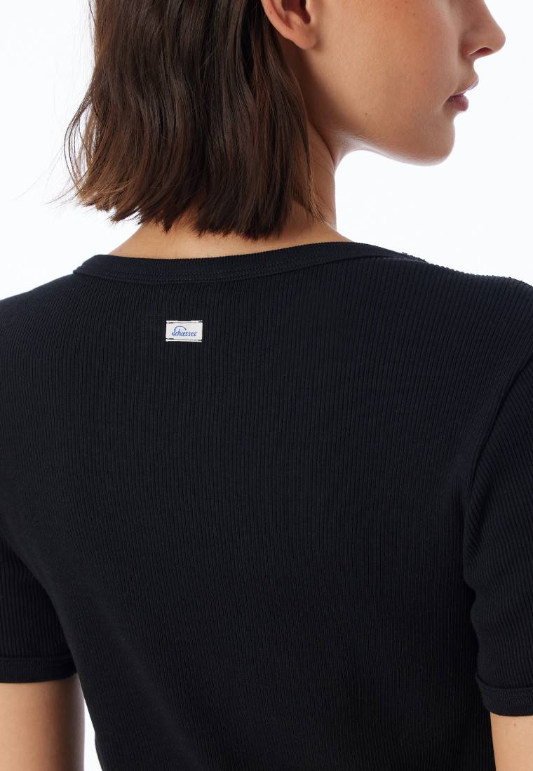 Schiesser Shirt Kurzarm Schwarz - Revival Greta