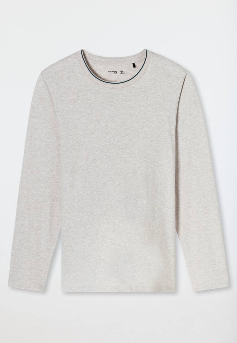Schiesser Shirt Langarm Beige Meliert - Mix+Relax