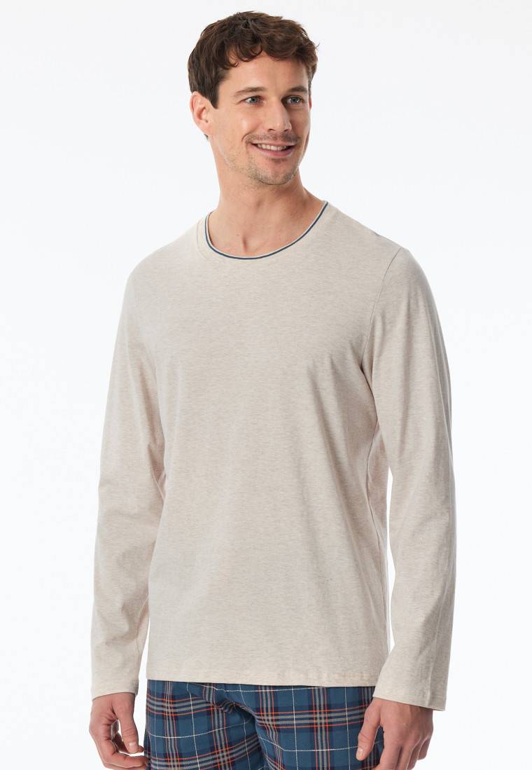 Schiesser Shirt Langarm Beige Meliert - Mix+Relax