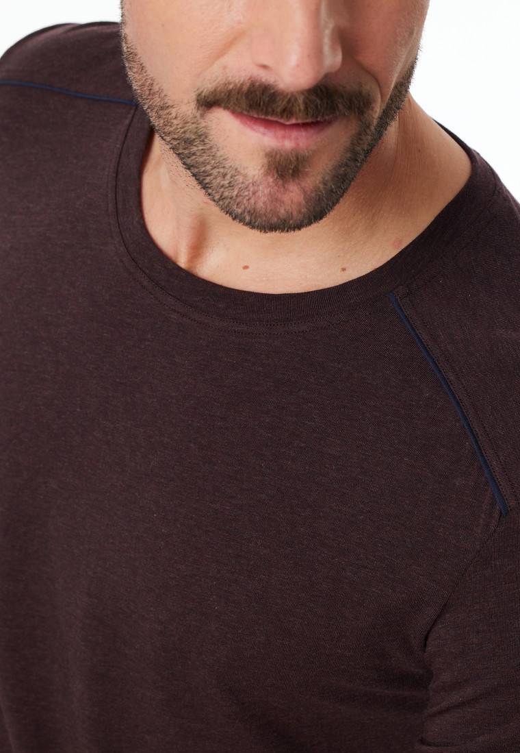 Schiesser Shirt Langarm Braun Meliert - Comfort Fit