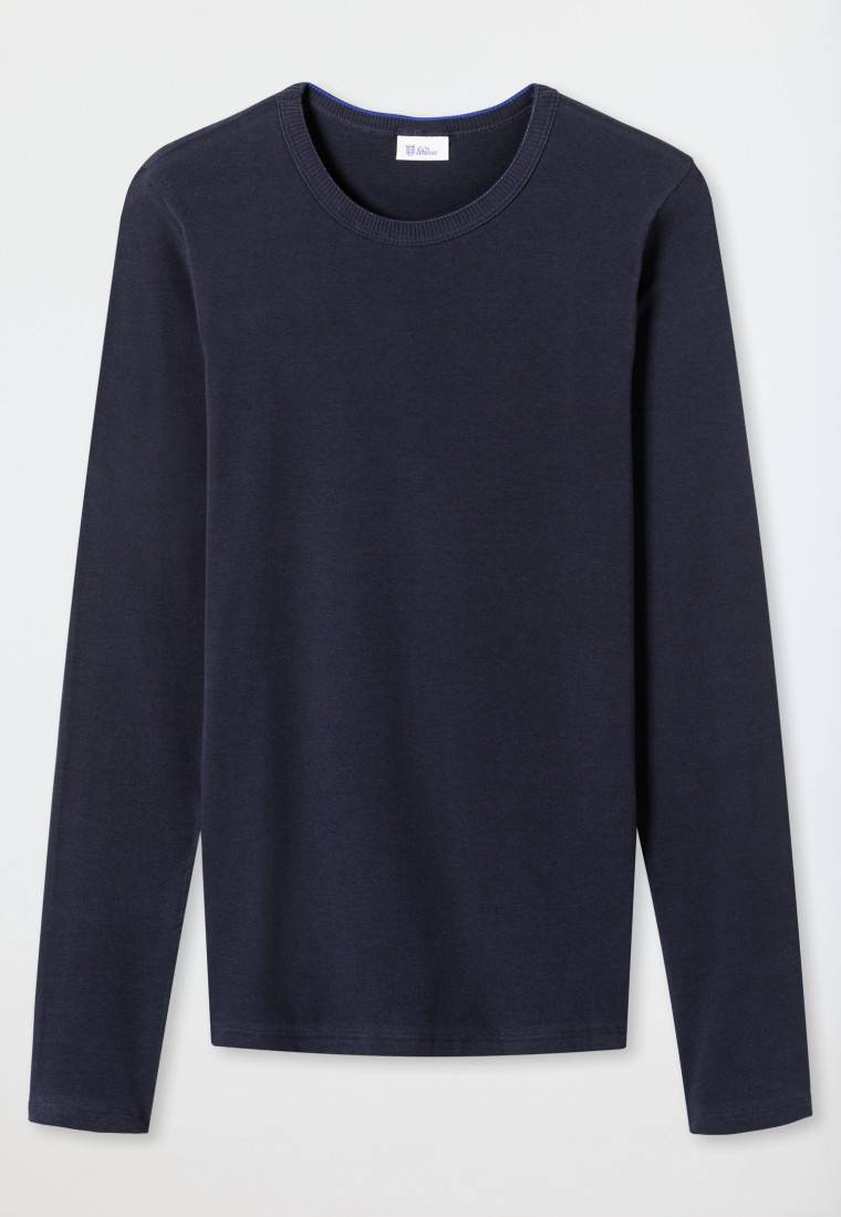 Schiesser Shirt Langarm Dunkelblau - Revival Ludwig