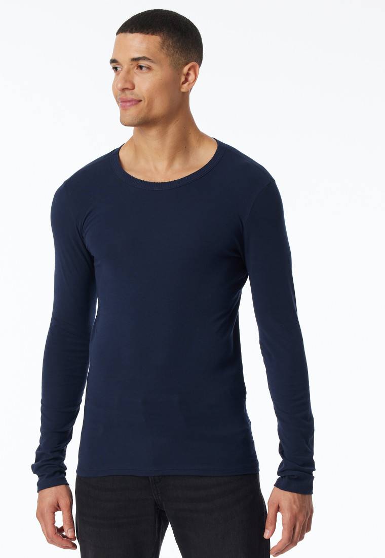 Schiesser Shirt Langarm Dunkelblau - Revival Ludwig