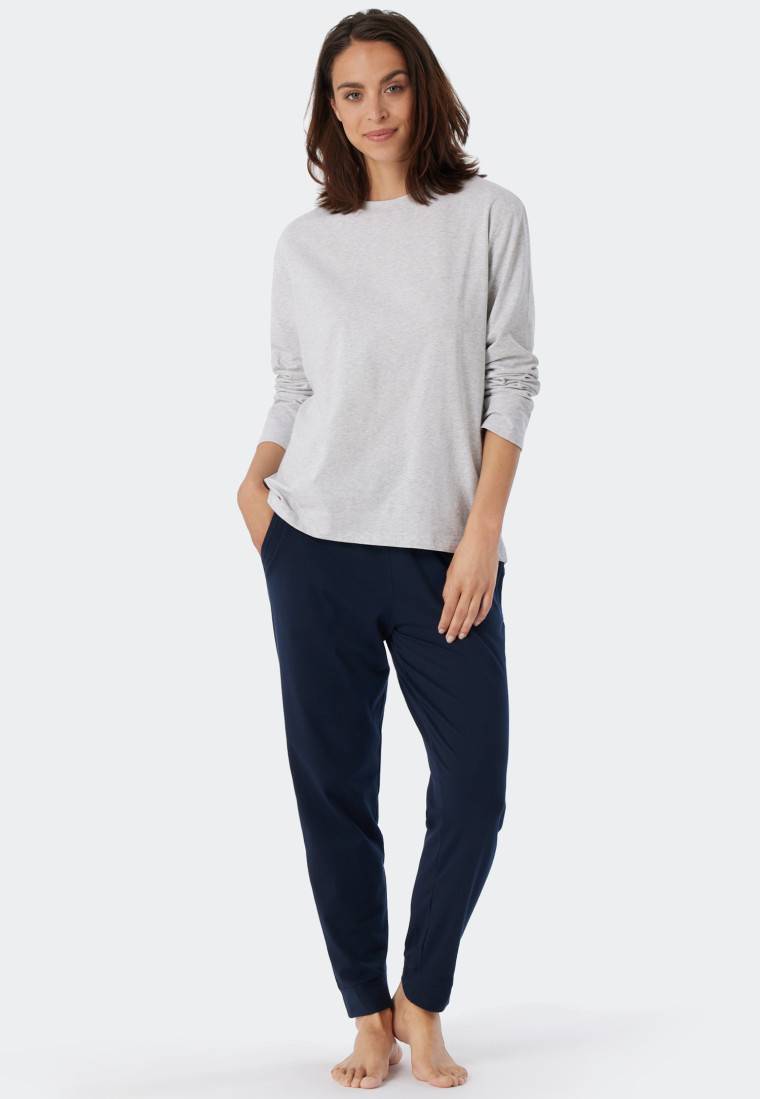 Schiesser Shirt langarm grau meliert - Mix+Relax