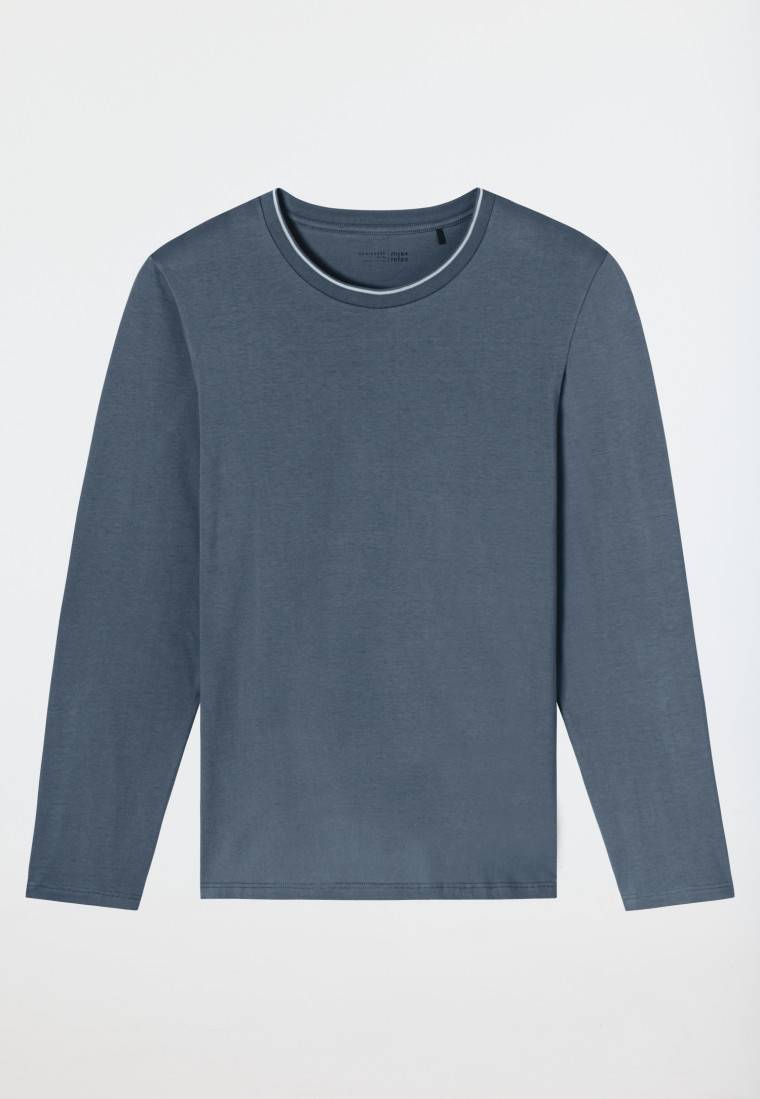 Schiesser Shirt Langarm Jeansblau - Mix+Relax