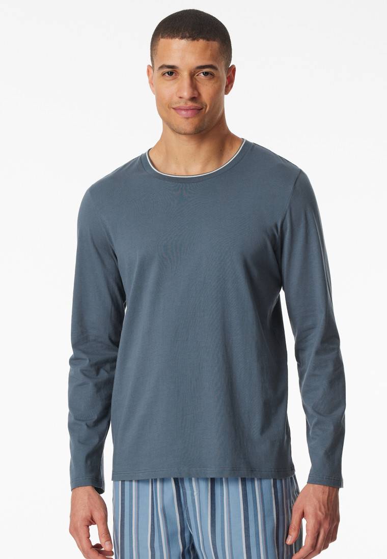 Schiesser Shirt Langarm Jeansblau - Mix+Relax