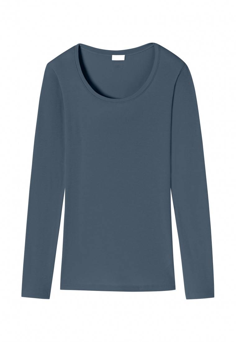 Schiesser Shirt Langarm Jeansblau - Revival Martina