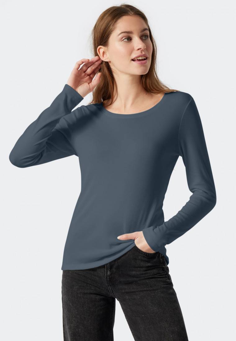 Schiesser Shirt langarm jeansblau - Revival Martina
