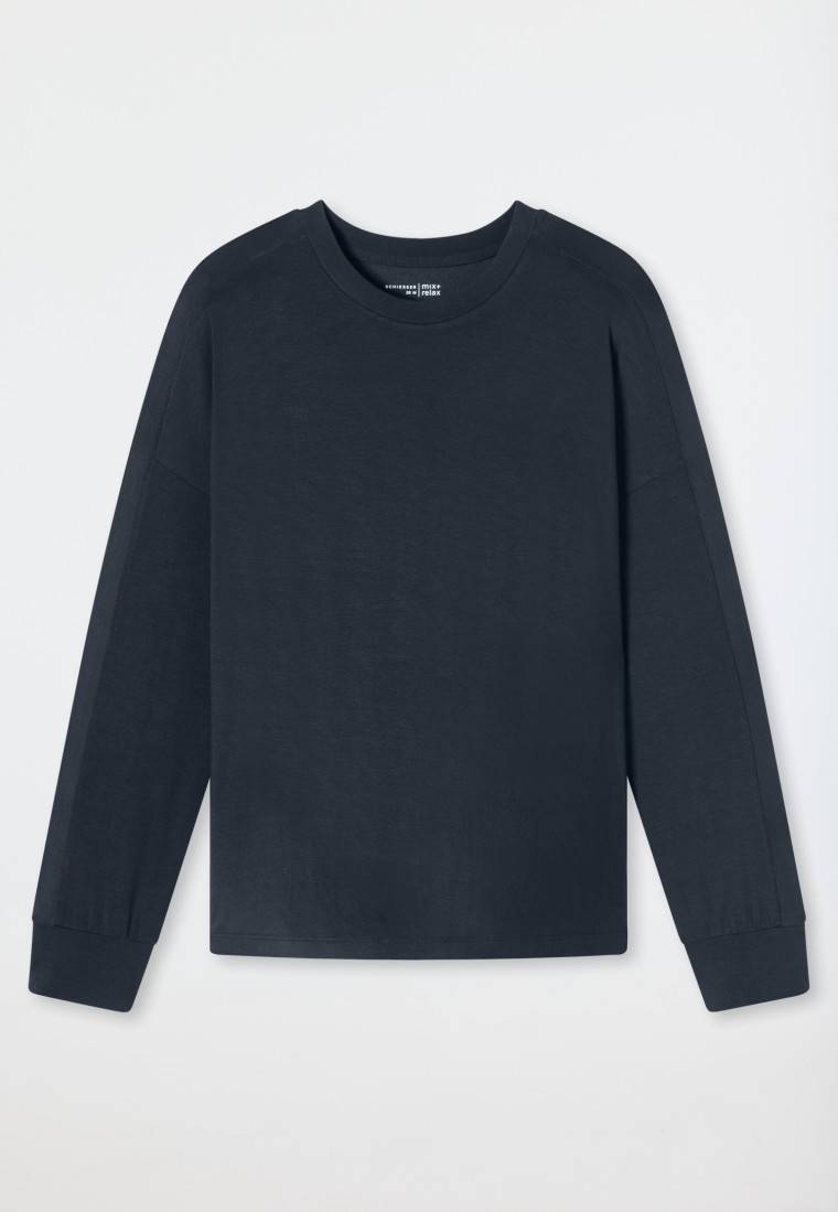 Schiesser Shirt Langarm Nachtblau - Mix+Relax