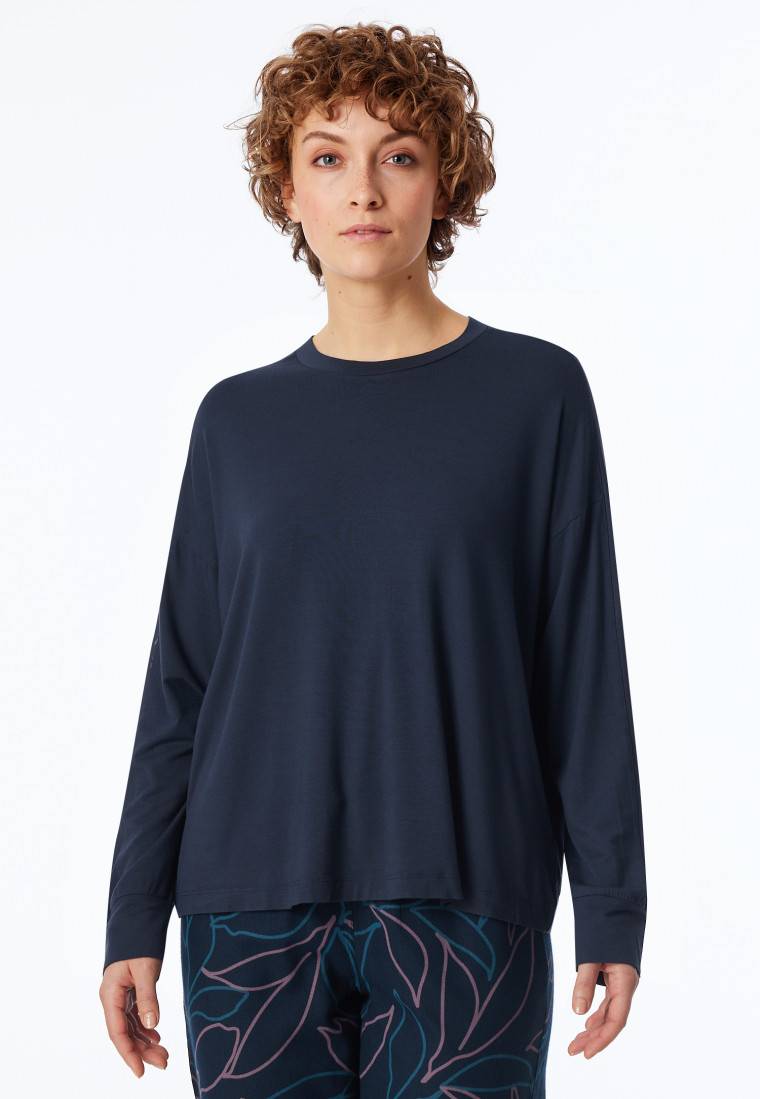 Schiesser Shirt Langarm Nachtblau - Mix+Relax