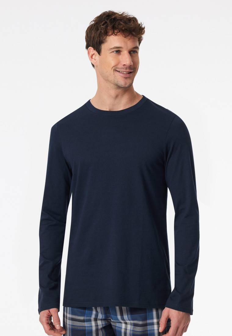 Schiesser Shirt Langarm Nachtblau - Mix+Relax
