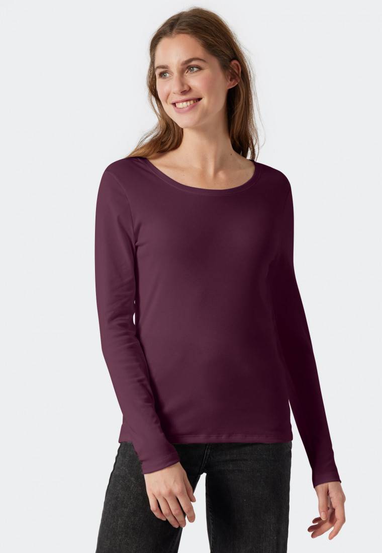 Schiesser Shirt Langarm Pflaume - Revival Martina