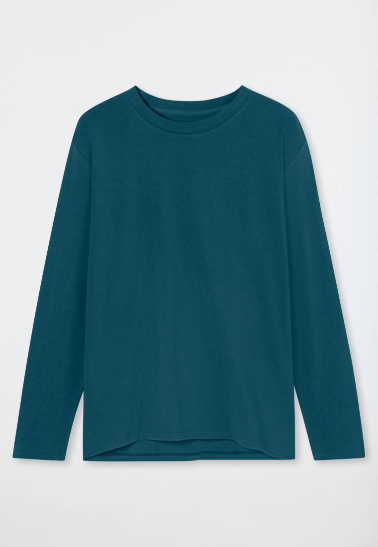 Schiesser Shirt Langarm Rundhals Petrol - Mix+Relax