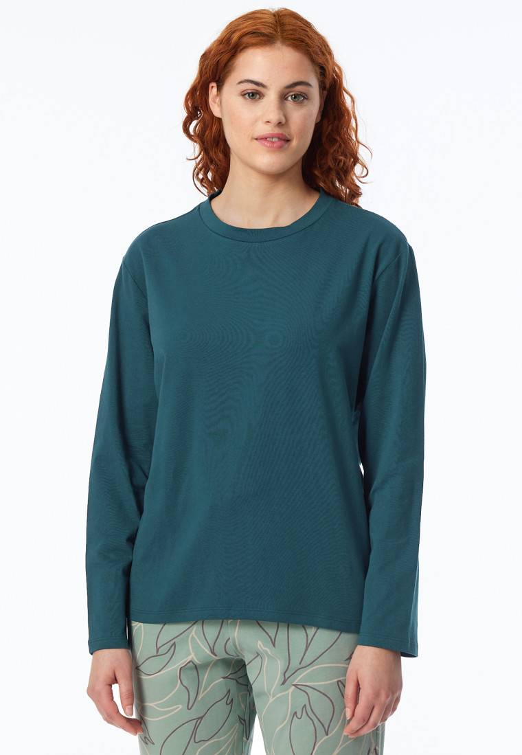 Schiesser Shirt Langarm Rundhals Petrol - Mix+Relax