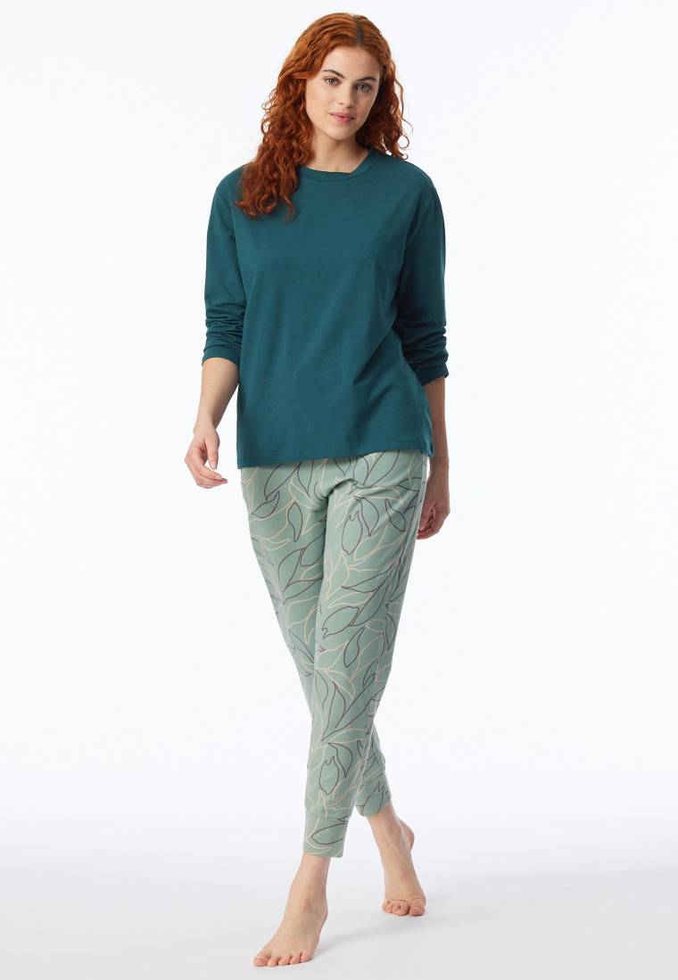 Schiesser Shirt langarm rundhals petrol - Mix+Relax Schiesser Shirt langarm rundhals petrol - Mix+Relax