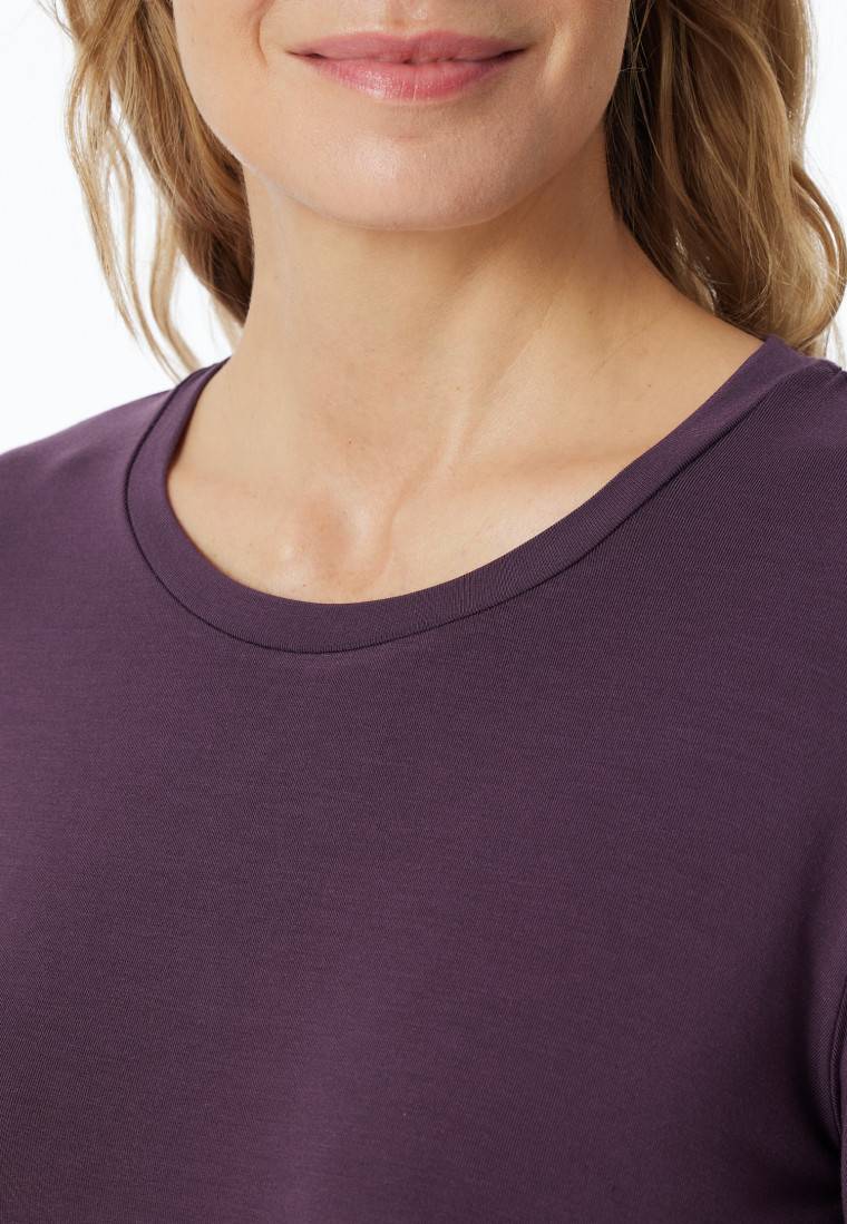 Schiesser Shirt Langarm Rundhals Pflaume - Mix+Relax