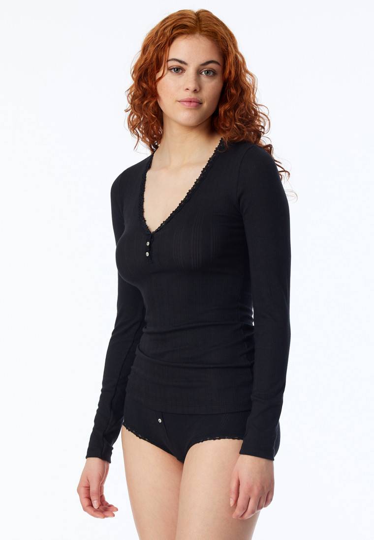 Schiesser Shirt langarm schwarz - Revival Agathe