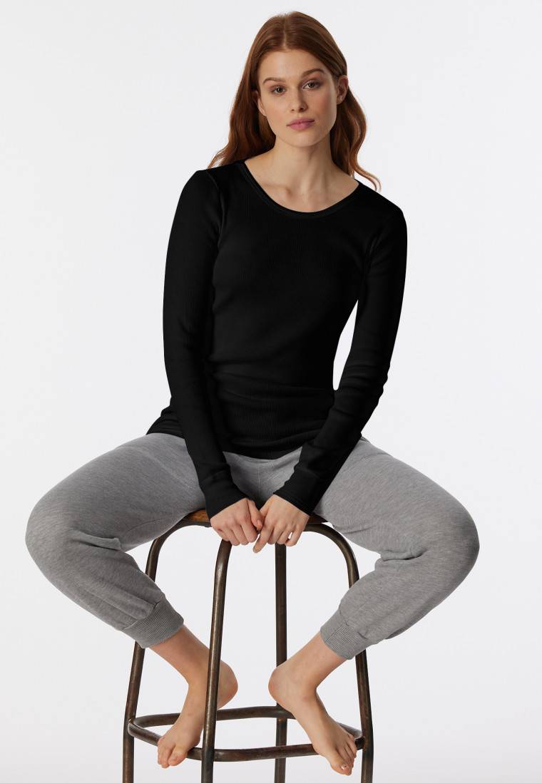 Schiesser Shirt langarm schwarz- Revival Greta