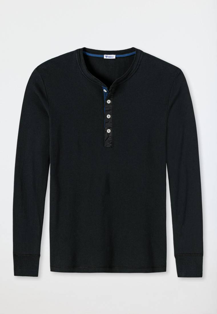 Schiesser Shirt Langarm Schwarz - Revival Karl-Heinz