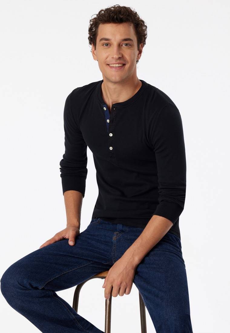 Schiesser Shirt langarm schwarz - Revival Karl-Heinz