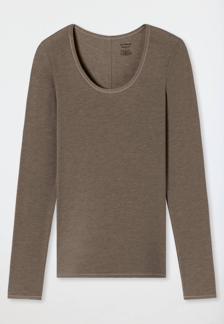 Schiesser Shirt Langarm Taupe - Personal Fit