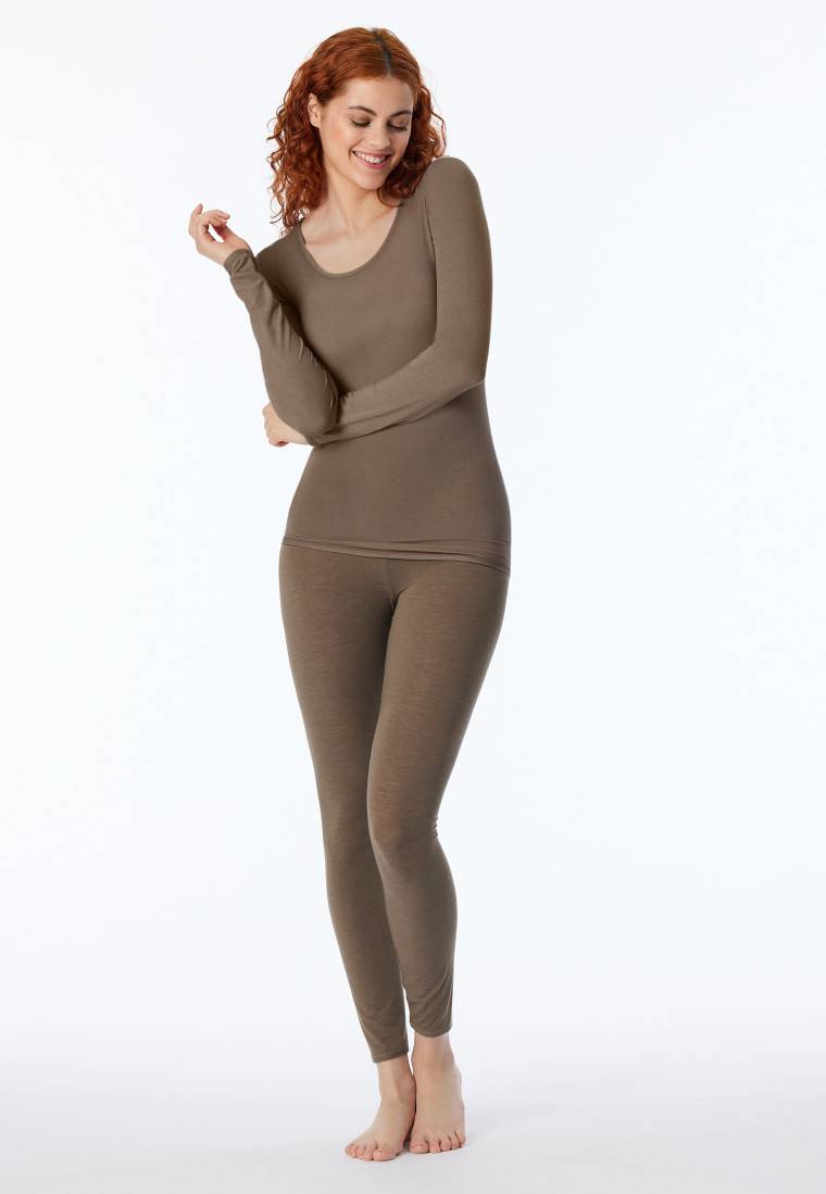 Schiesser Shirt langarm taupe - Personal Fit