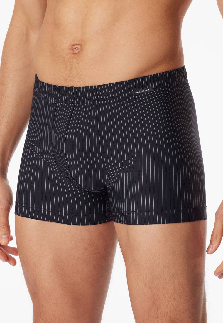 Schiesser Shorts Schwarz Gestreift - Pure Micro
