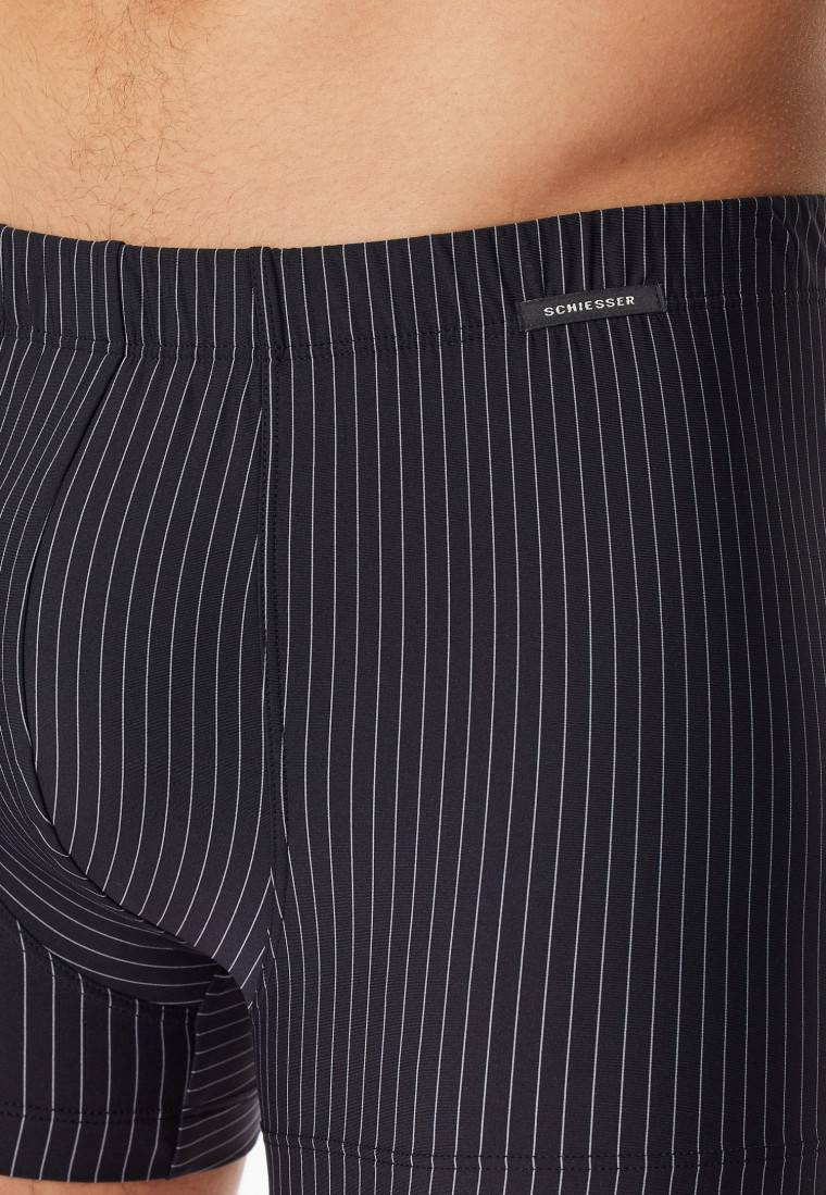 Schiesser Shorts Schwarz Gestreift - Pure Micro