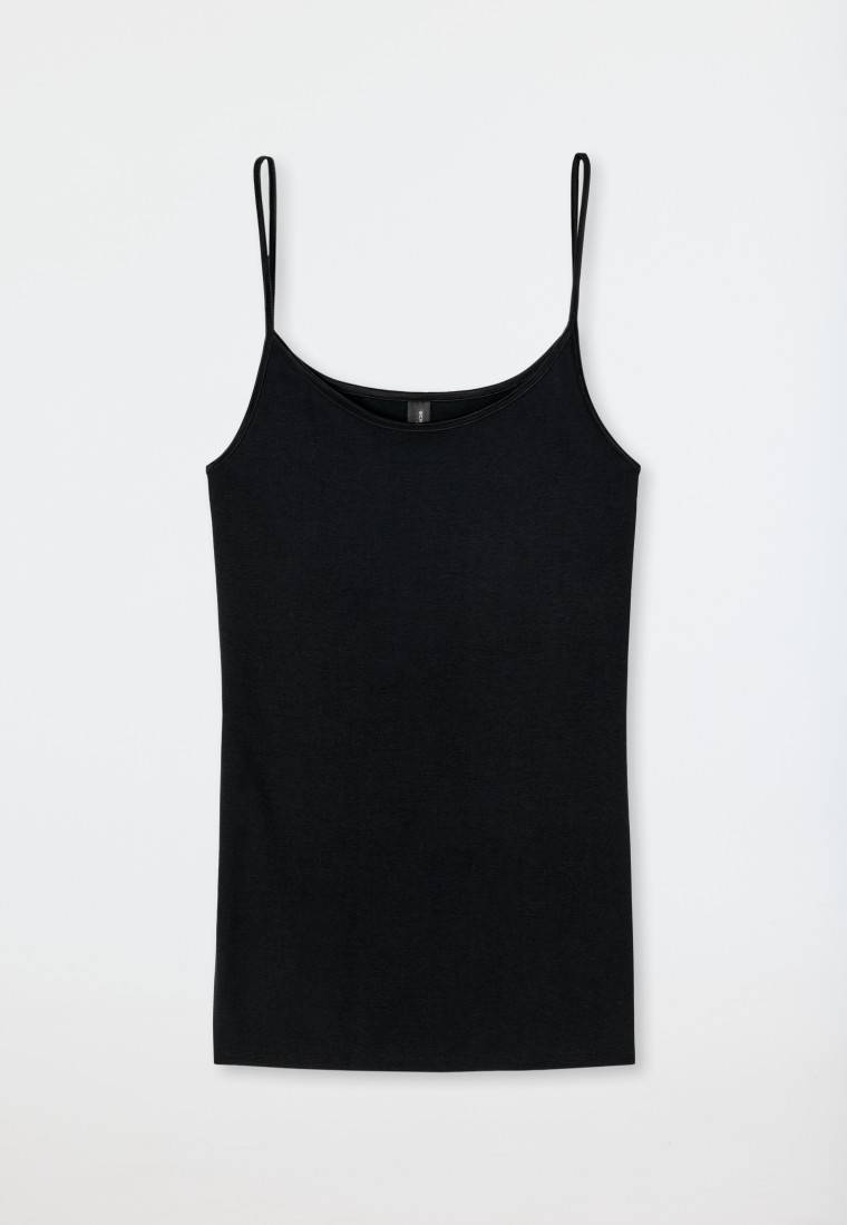 Schiesser Spaghetti-Top Schwarz - Luxury