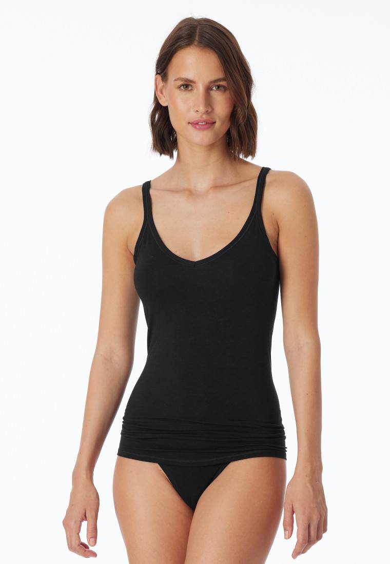 Schiesser Spaghetti-Top Schwarz - Personal Fit