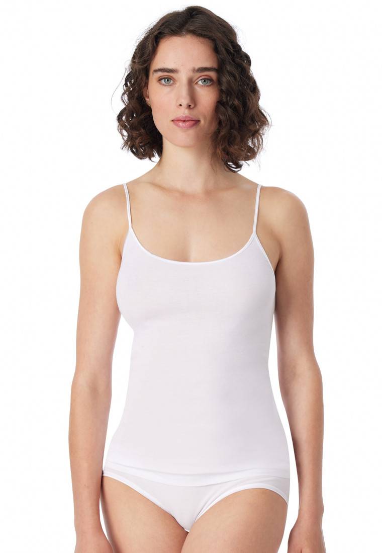 Schiesser Spaghetti-Top Weiß - Luxury