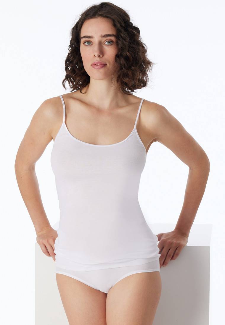 Schiesser Spaghetti-Top weiß - Luxury