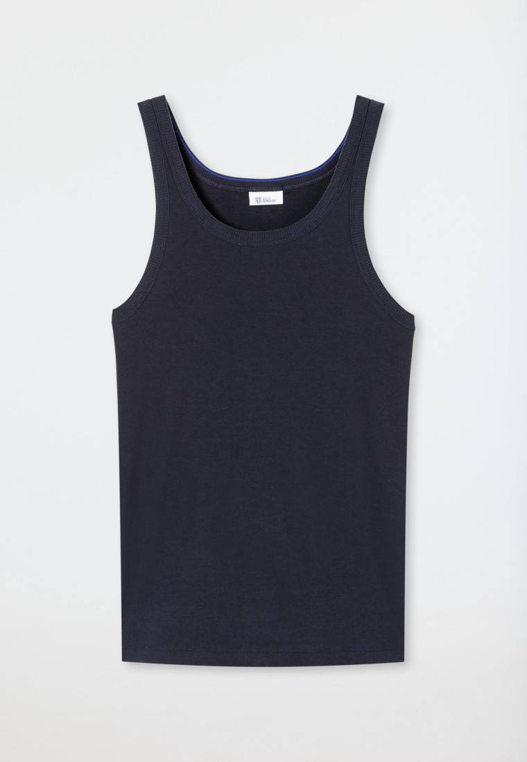 Schiesser Tank Top Dunkelblau - Revival Ludwig