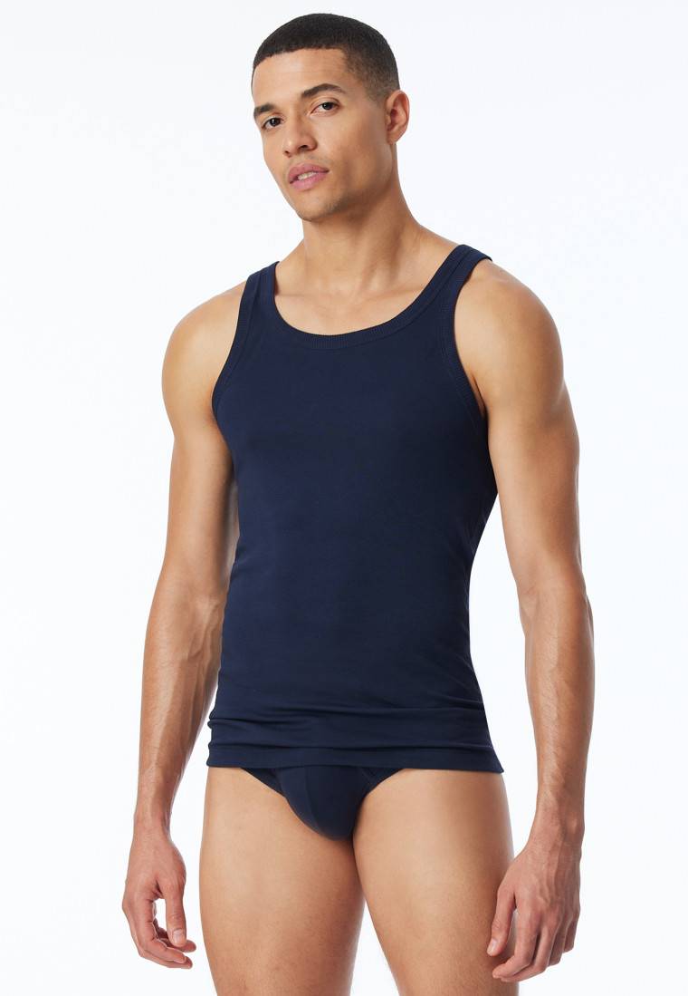 Schiesser Tank Top Dunkelblau - Revival Ludwig