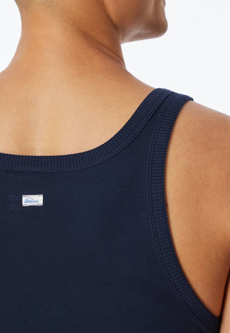 Schiesser Tank Top Dunkelblau - Revival Ludwig