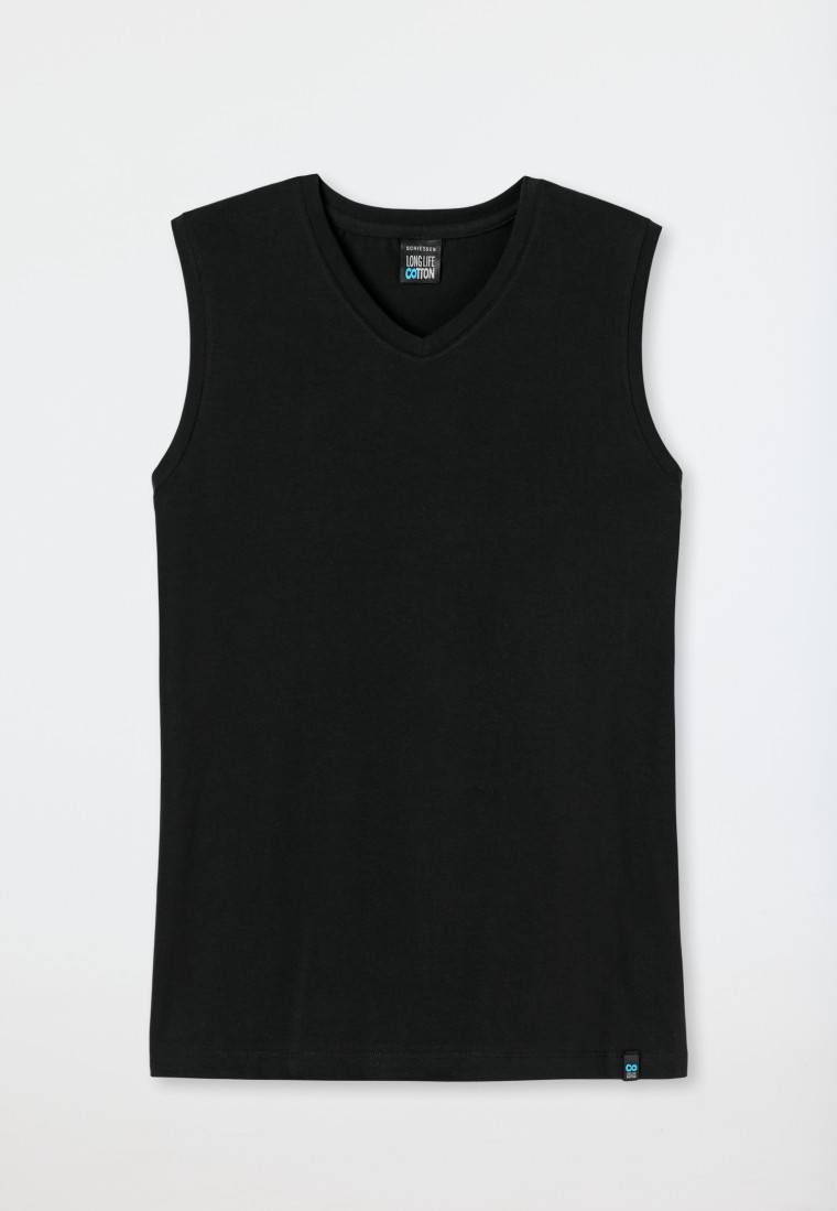 Schiesser Tank Top Schwarz - Long Life Cotton