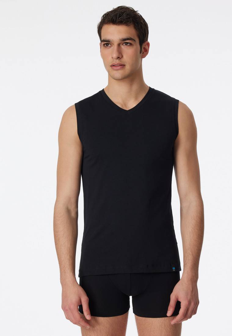 Schiesser Tank Top Schwarz - Long Life Cotton