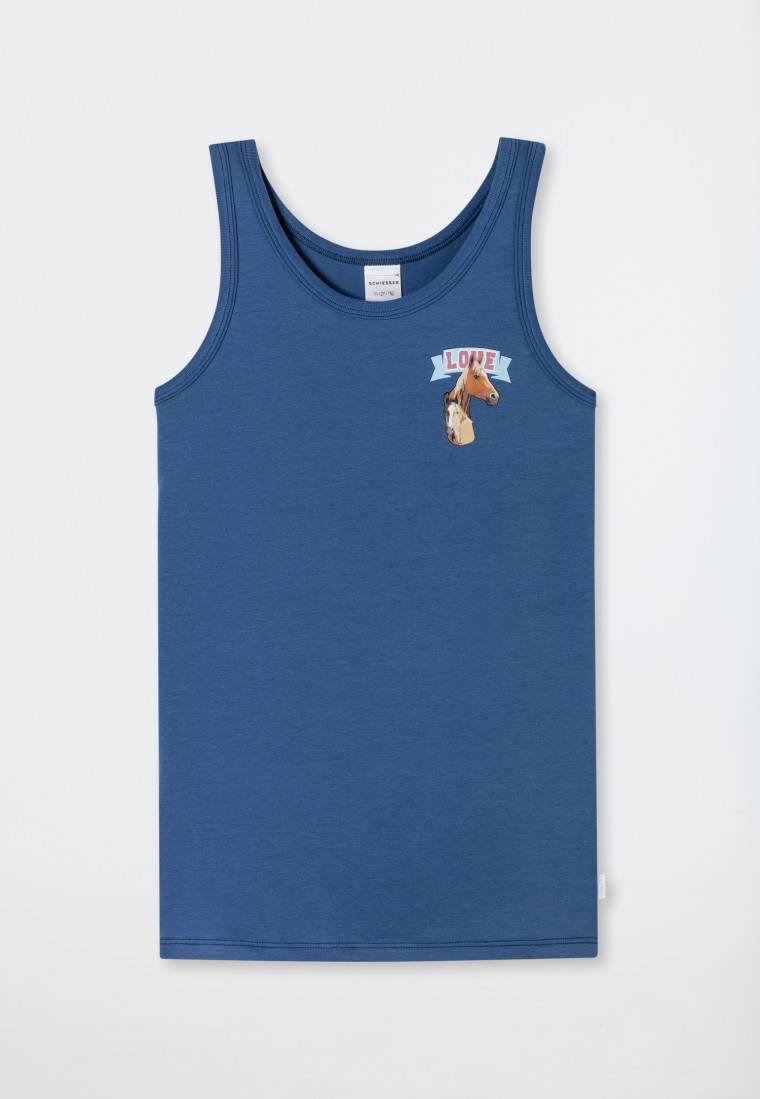 Schiesser Unterhemd Pferd Blau - Horse World