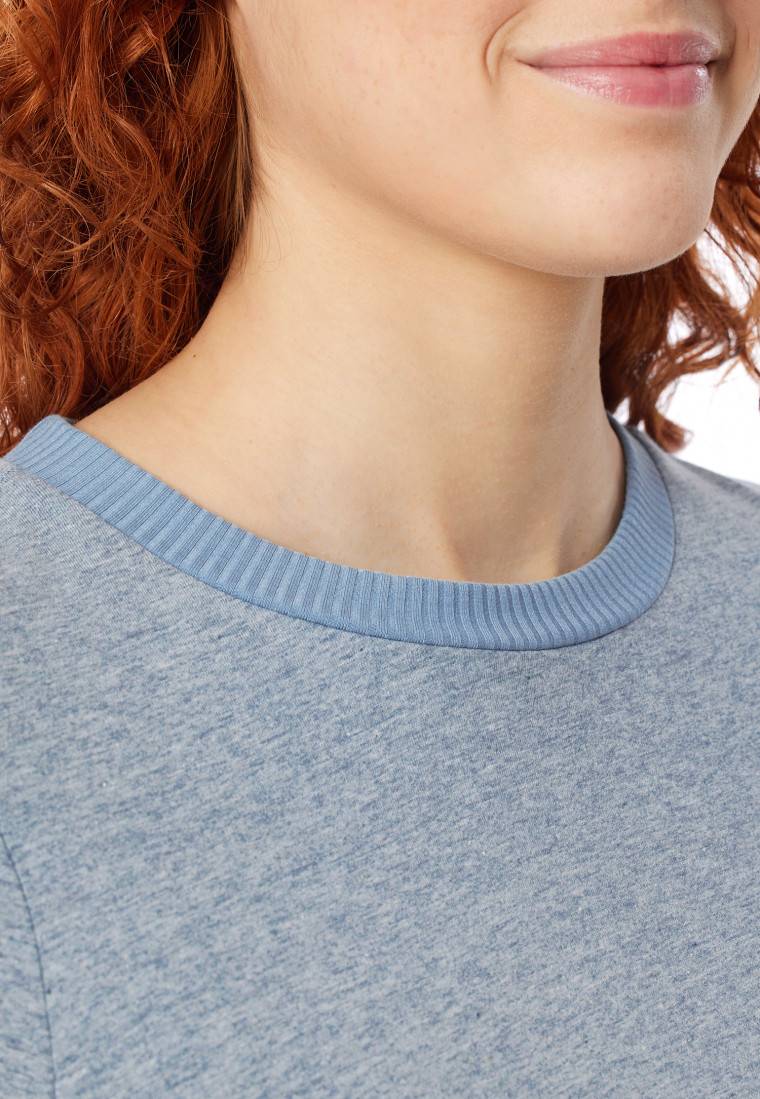 Schiesser Schlafanzug Lang Bio-Baumwolle Jeansblau-meliert - Casual Nightwear